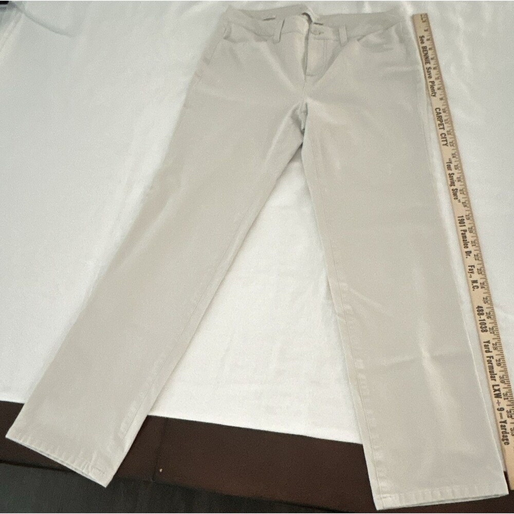 Talbots Womens Beige Twill Chino Pants 4 Stretch Pockets Slim Straight 28" 0155